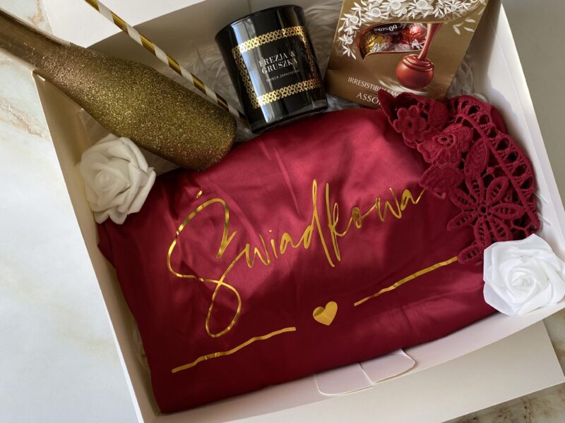 Szlafrok Świadkowa bordo