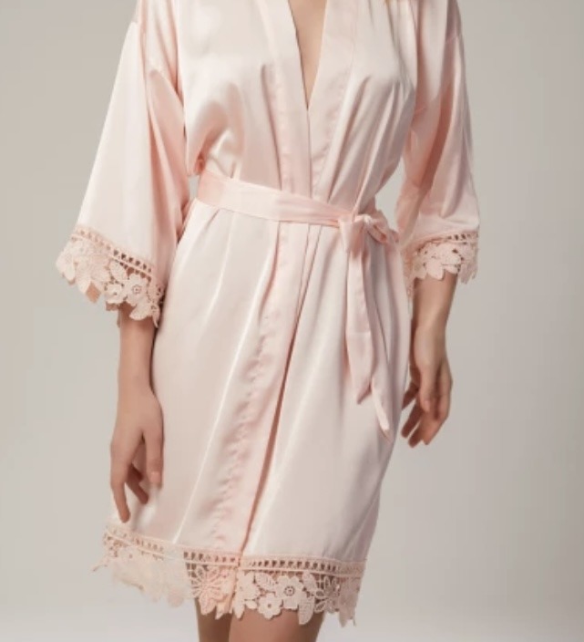 Szlafrok Świadkowa butelkowa rose